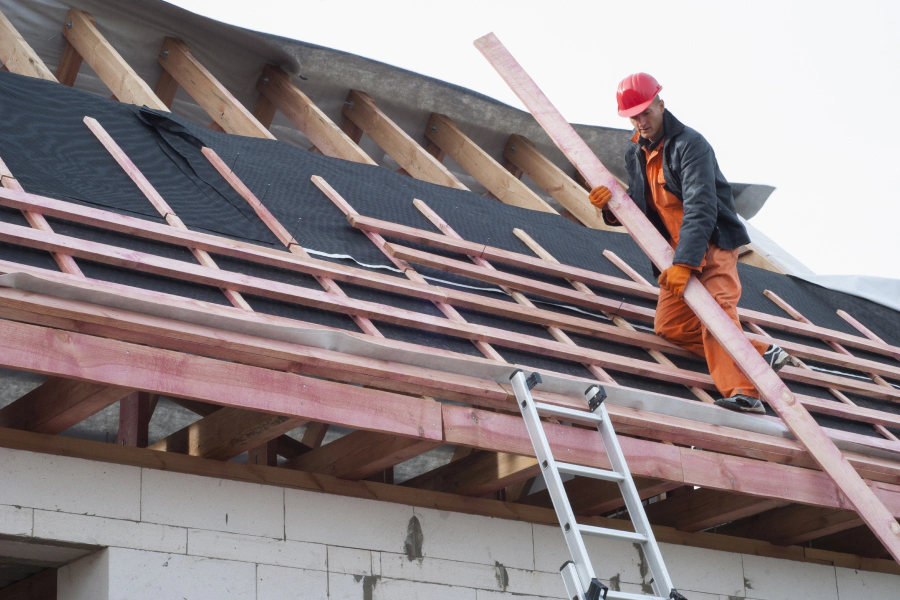 roofer lifting wood planks west austin TX
